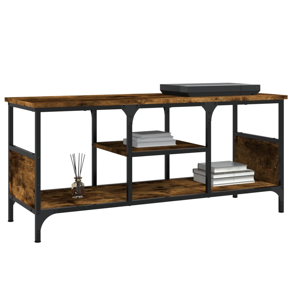 Sonoma-tölgyszínű szerelt fa és vas tv-szekrény 100x35x45 cm Sonoma-tölgyszínű szerelt fa és vas tv-szekrény 100x35x45 cm