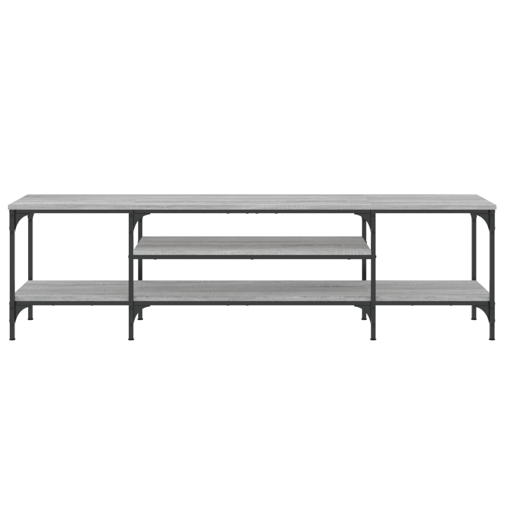 Szürke sonoma színű szerelt fa és vas tv-szekrény 161x35x45 cm