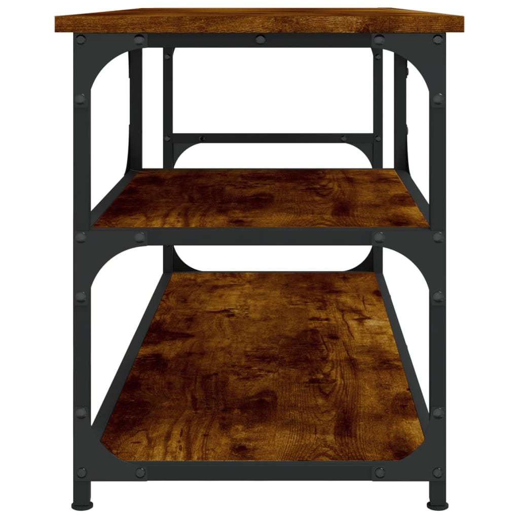 Füstös tölgy színű szerelt fa és acél tv-szekrény 103x38x46,5cm Füstös tölgy színű szerelt fa és acél tv-szekrény 103x38x46,5cm