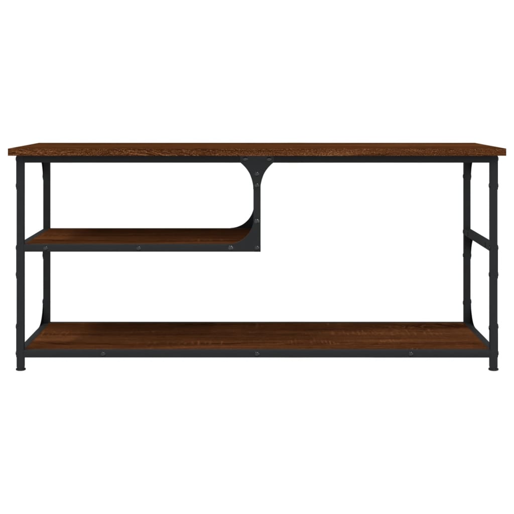 Barna tölgy színű szerelt fa és acél tv-szekrény 103x38x46,5 cm Barna tölgy színű szerelt fa és acél tv-szekrény 103x38x46,5 cm