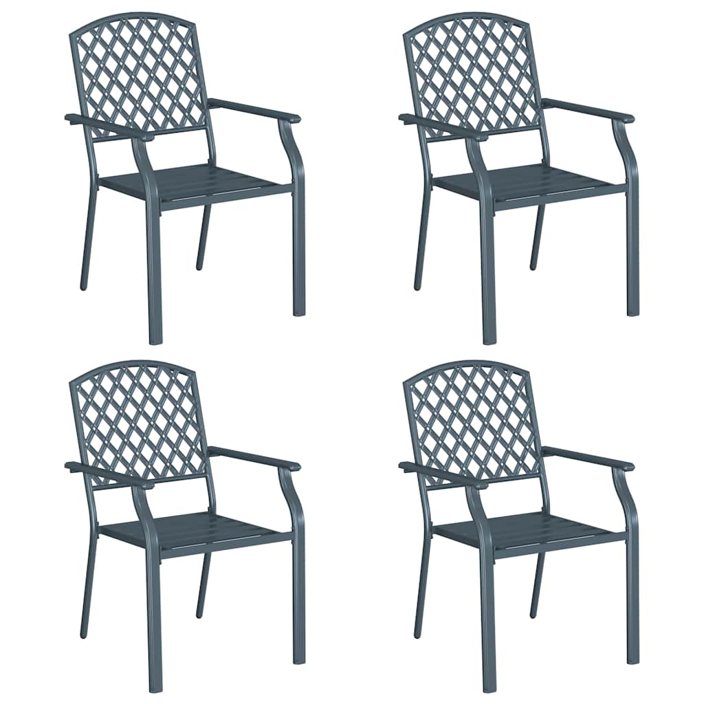 Kerti szék 4 pcs antracit 56 x 65 x 89 cm acél