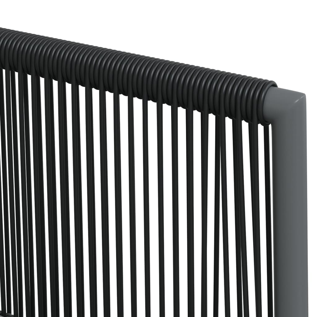 2 db fekete polyrattan kerti szék párnával 54 x 60,5 x 83,5 cm