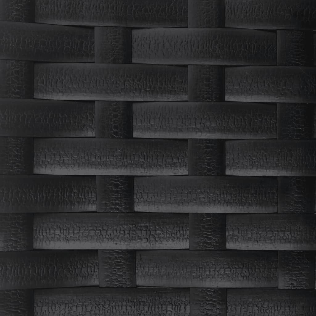 Fekete polyrattan dönthető kerti szék párnával