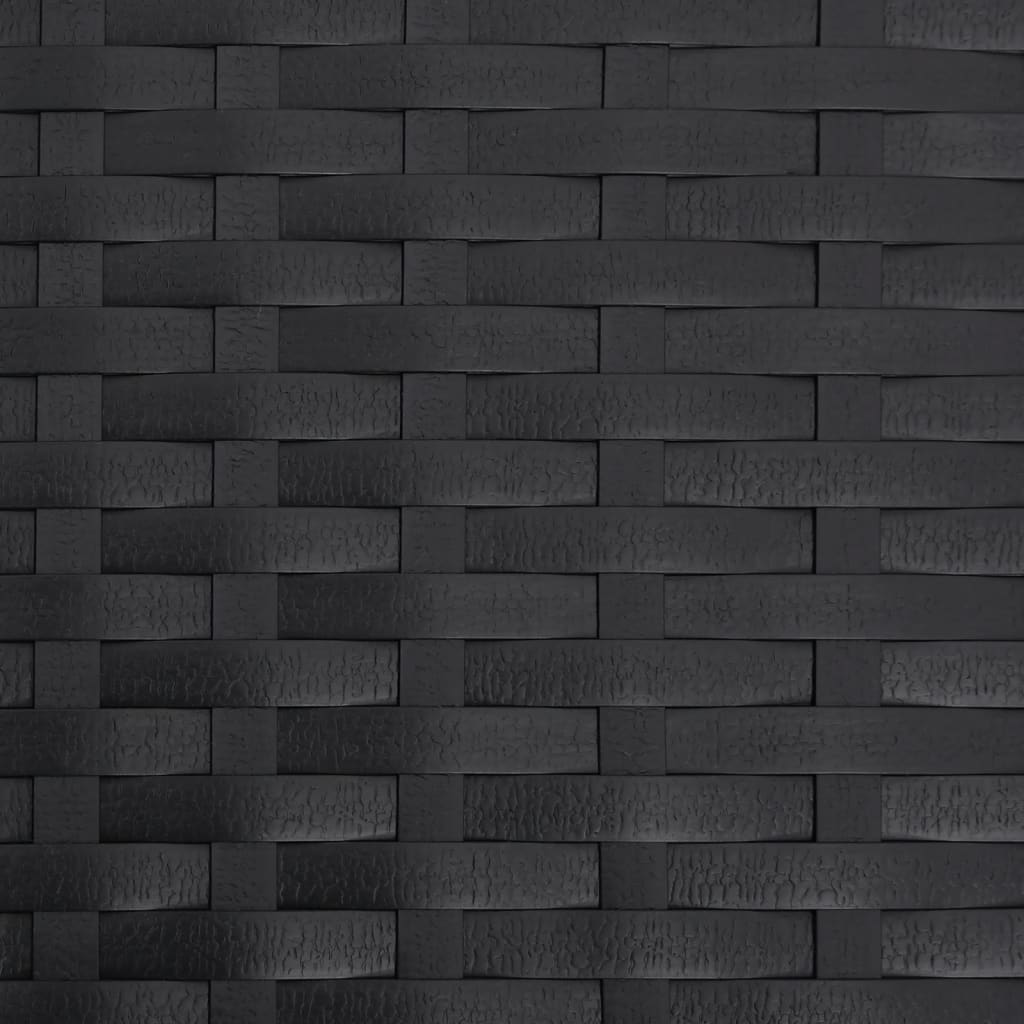 Fekete polyrattan kerti szék lábtartóval