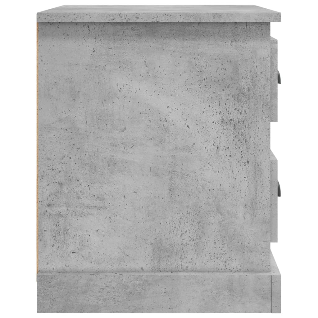 2 db betonszürke szerelt fa éjjeliszekrény 39 x 39 x 47,5 cm