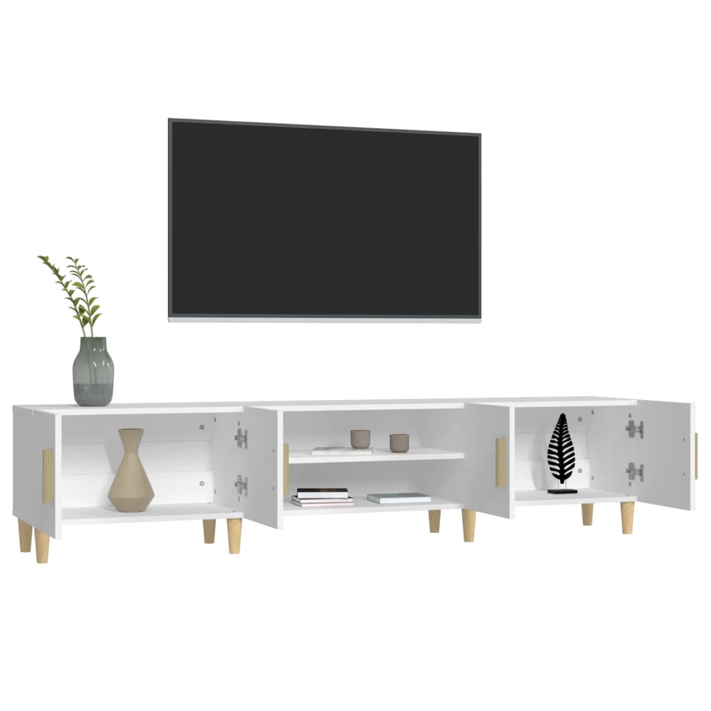 Fehér szerelt fa tv-szekrény 180 x 31,5 x 40 cm