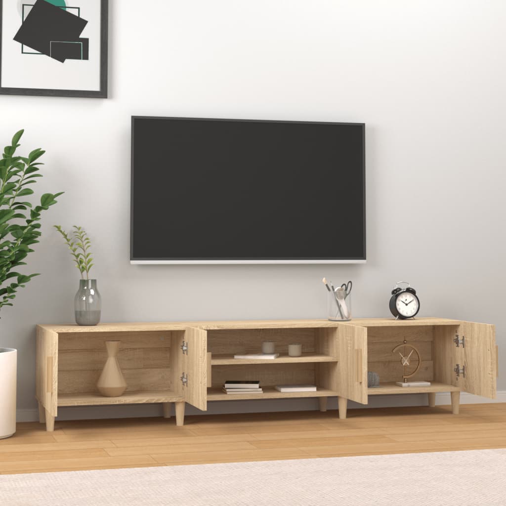 Sonoma-tölgyszínű szerelt fa tv-szekrény 180 x 31,5 x 40 cm Sonoma-tölgyszínű szerelt fa tv-szekrény 180 x 31,5 x 40 cm