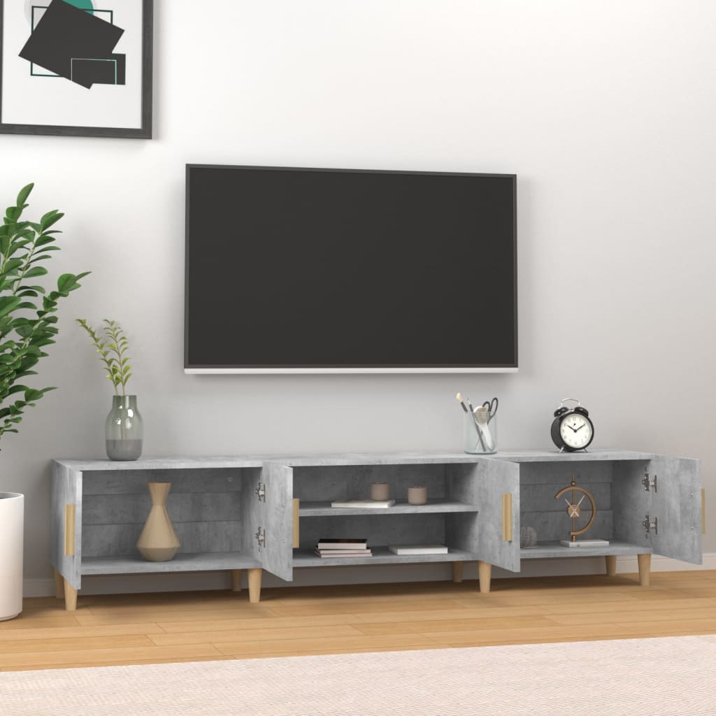 Betonszürke szerelt fa tv-szekrény 180x31,5x40 cm Betonszürke szerelt fa tv-szekrény 180x31,5x40 cm