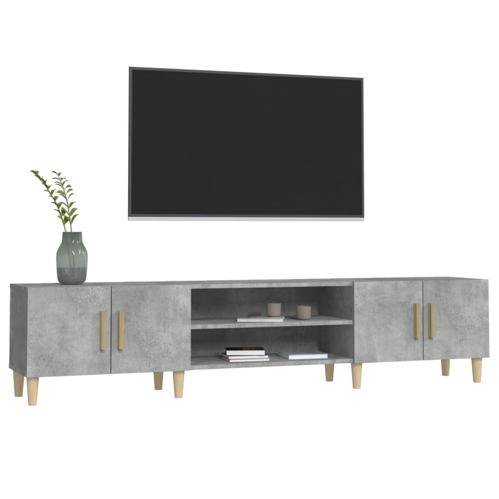 Betonszürke szerelt fa tv-szekrény 180x31,5x40 cm Betonszürke szerelt fa tv-szekrény 180x31,5x40 cm