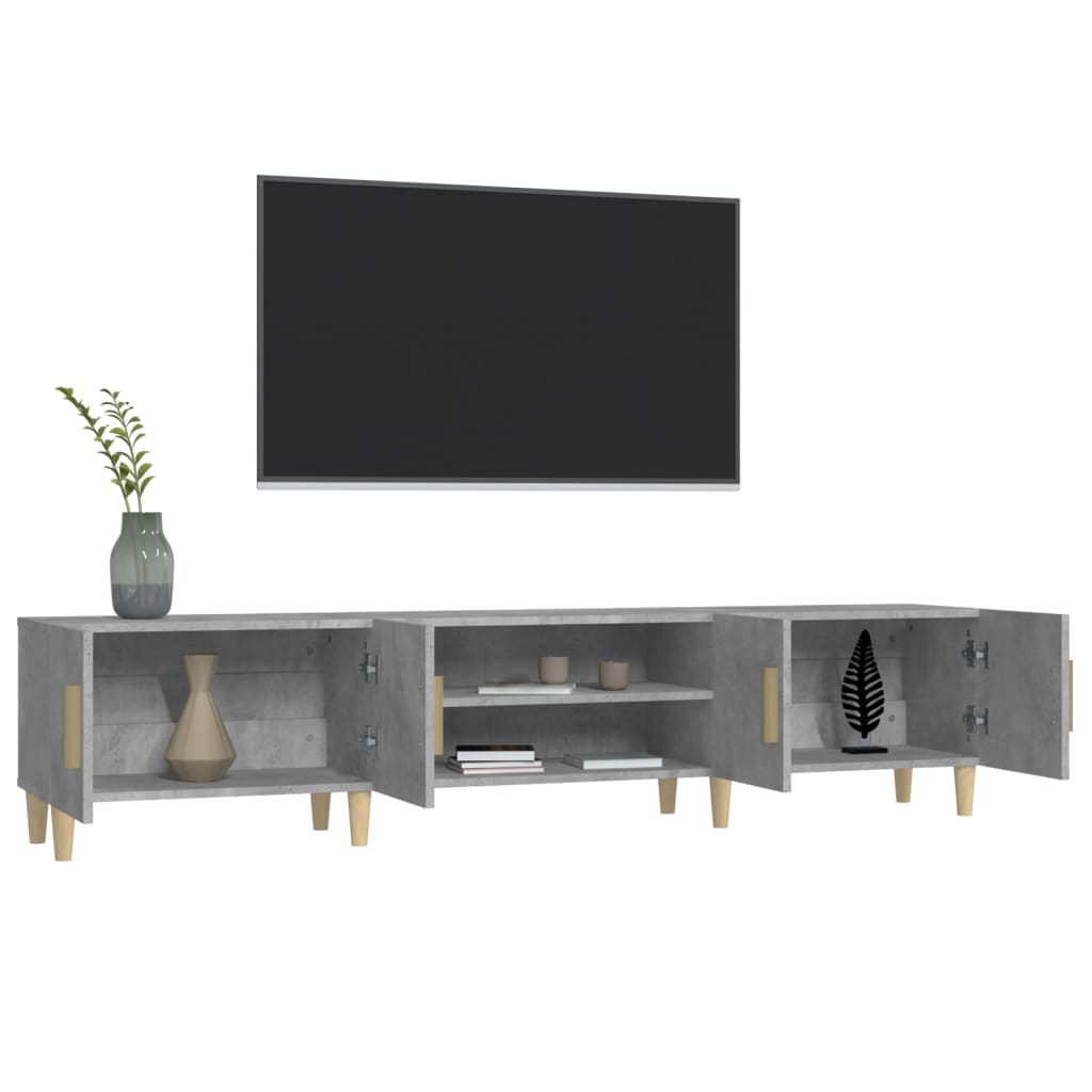 Betonszürke szerelt fa tv-szekrény 180x31,5x40 cm Betonszürke szerelt fa tv-szekrény 180x31,5x40 cm