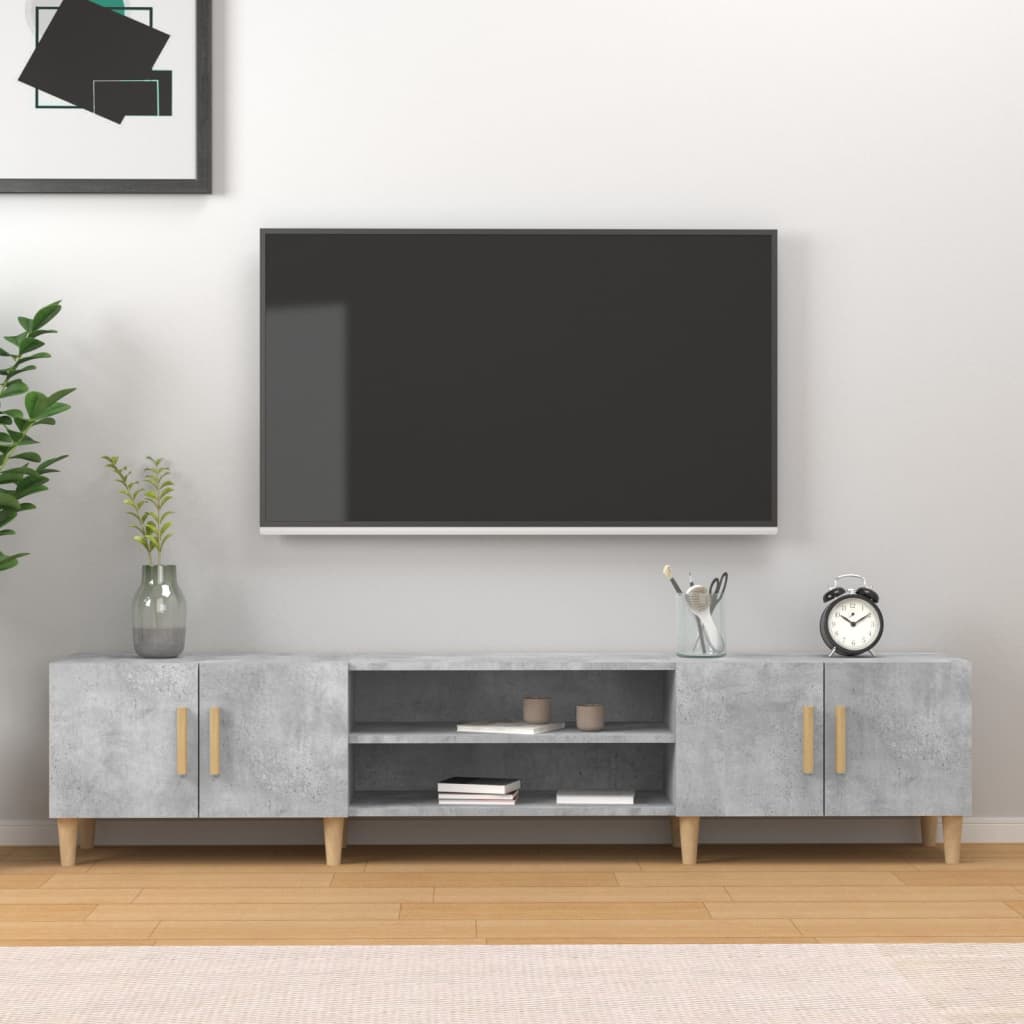 Betonszürke szerelt fa tv-szekrény 180x31,5x40 cm Betonszürke szerelt fa tv-szekrény 180x31,5x40 cm