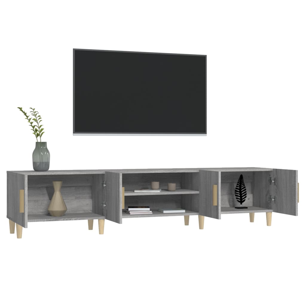 Szürke sonoma színű szerelt fa tv-szekrény 180 x 31,5 x 40 cm