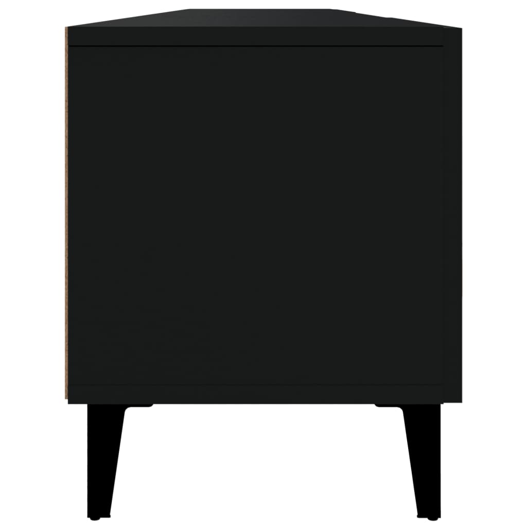 Fekete szerelt fa tv-szekrény 180 x 31,5 x 40 cm Fekete szerelt fa tv-szekrény 180 x 31,5 x 40 cm