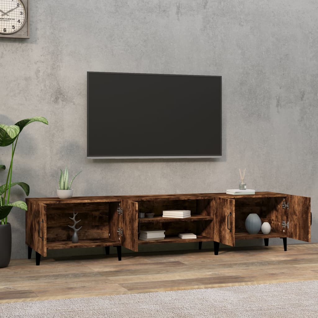 Füstös tölgyszínű szerelt fa tv-szekrény 180x31,5x40 cm Füstös tölgyszínű szerelt fa tv-szekrény 180x31,5x40 cm
