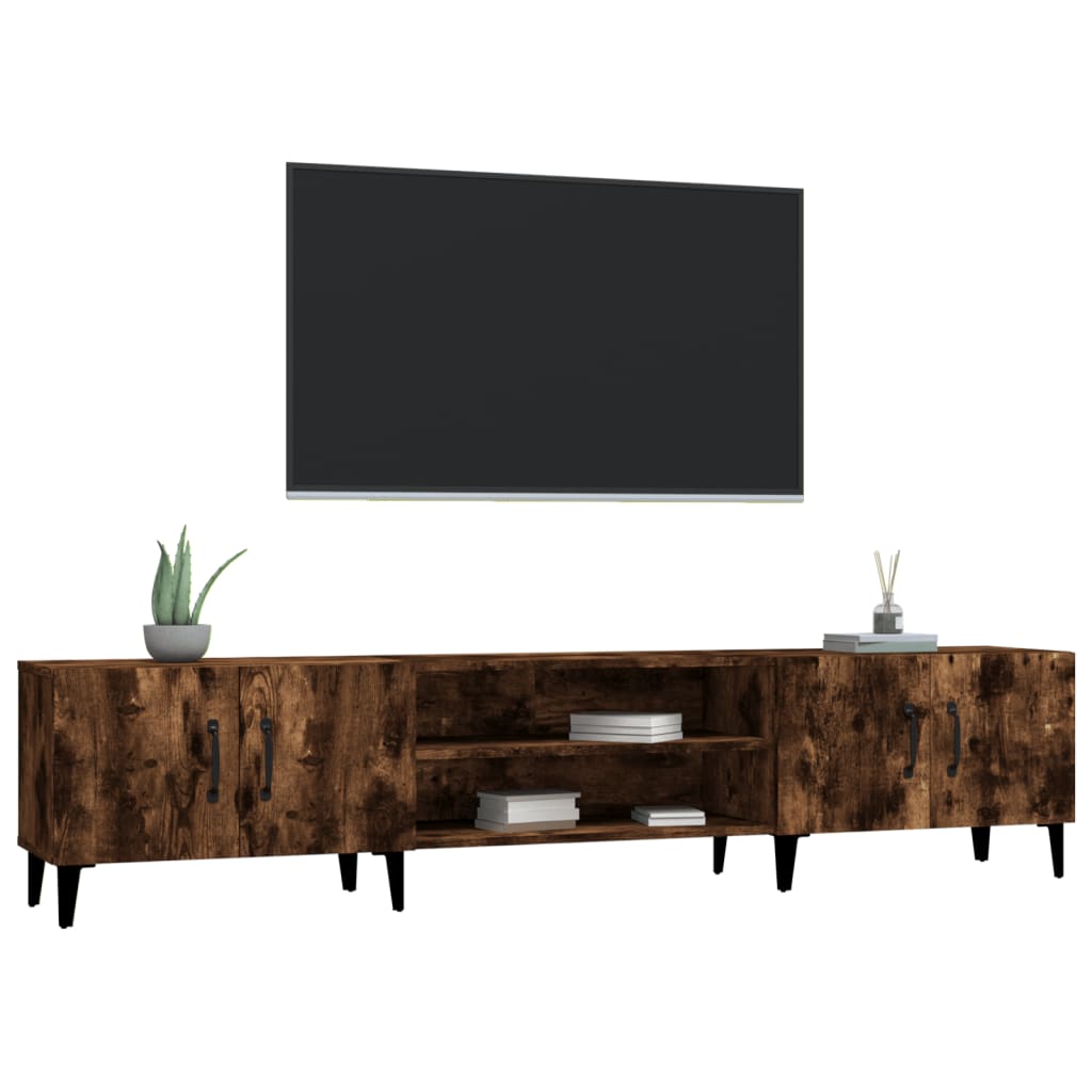 Füstös tölgyszínű szerelt fa tv-szekrény 180x31,5x40 cm Füstös tölgyszínű szerelt fa tv-szekrény 180x31,5x40 cm