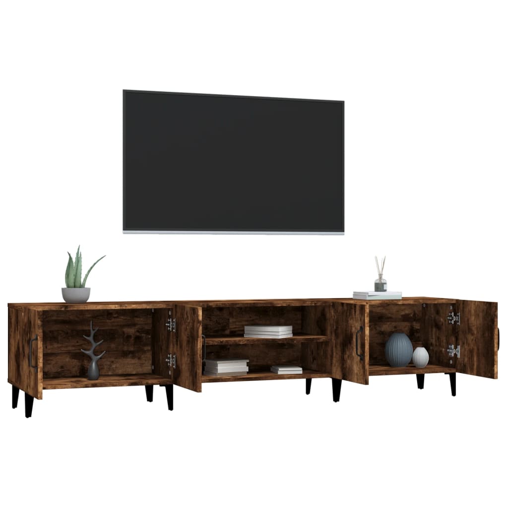 Füstös tölgyszínű szerelt fa tv-szekrény 180x31,5x40 cm Füstös tölgyszínű szerelt fa tv-szekrény 180x31,5x40 cm