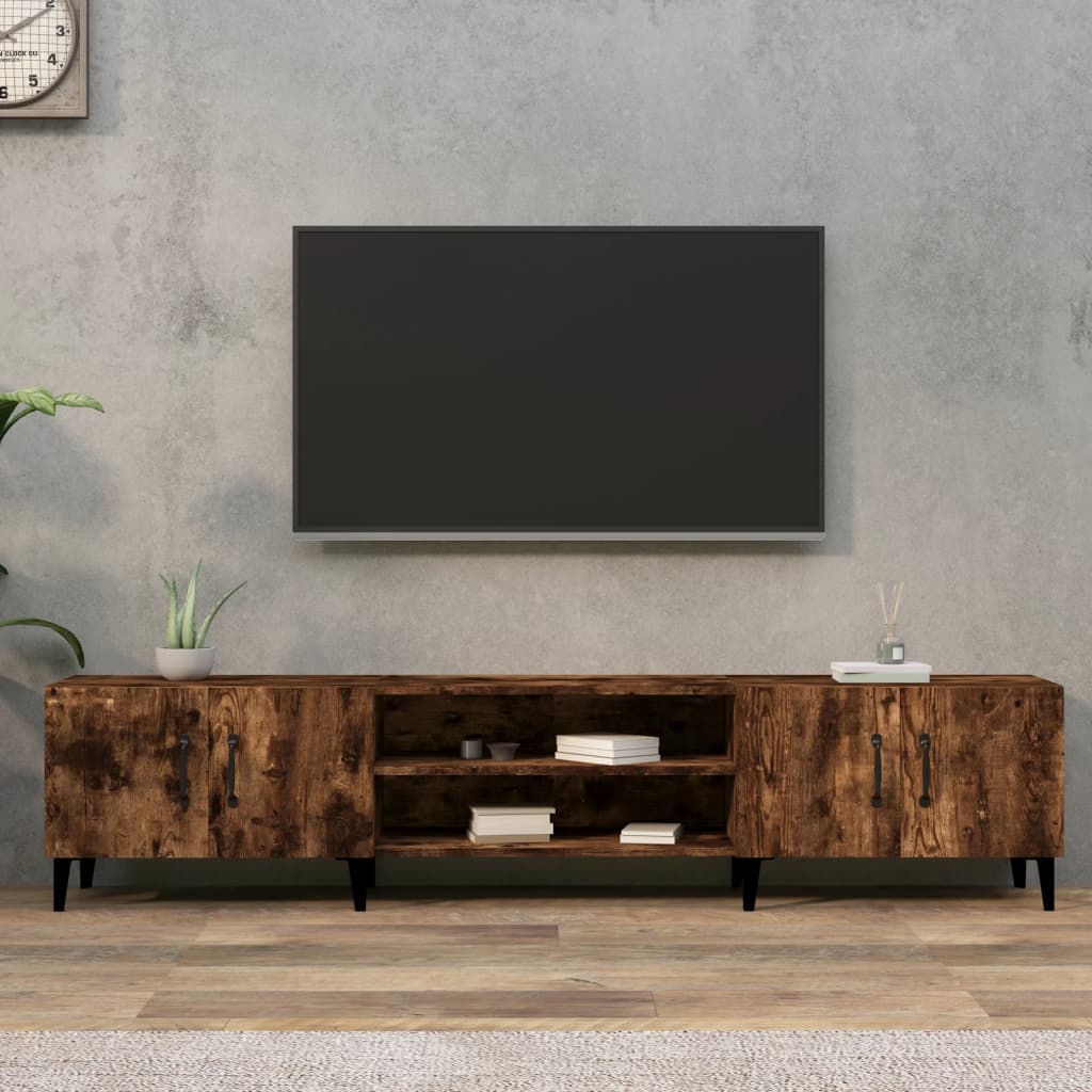 Füstös tölgyszínű szerelt fa tv-szekrény 180x31,5x40 cm Füstös tölgyszínű szerelt fa tv-szekrény 180x31,5x40 cm