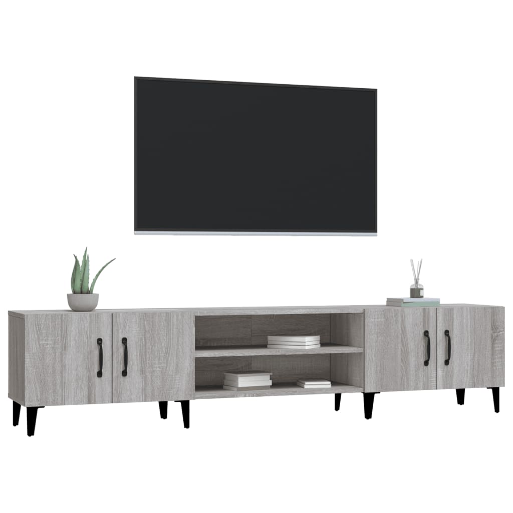 Szürke sonoma színű szerelt fa tv-szekrény 180 x 31,5 x 40 cm Szürke sonoma színű szerelt fa tv-szekrény 180 x 31,5 x 40 cm