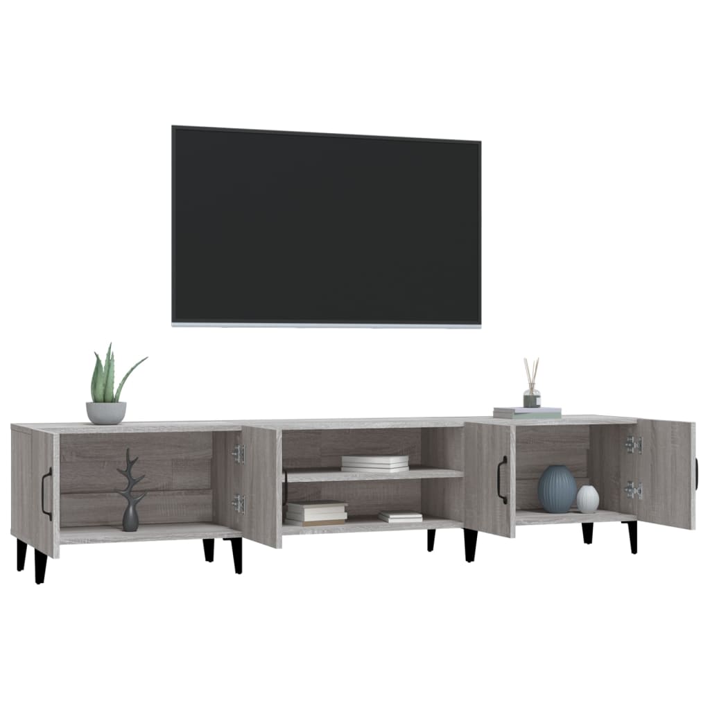 Szürke sonoma színű szerelt fa tv-szekrény 180 x 31,5 x 40 cm Szürke sonoma színű szerelt fa tv-szekrény 180 x 31,5 x 40 cm
