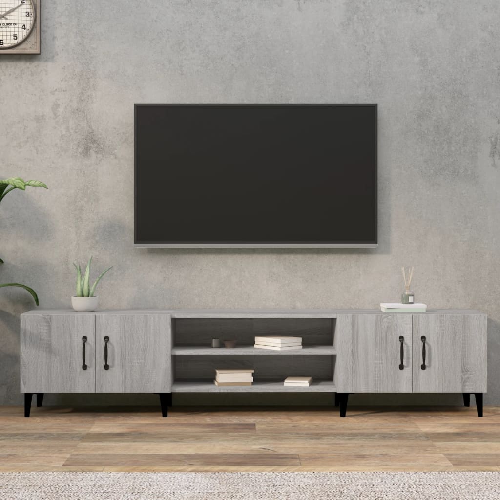 Szürke sonoma színű szerelt fa tv-szekrény 180 x 31,5 x 40 cm Szürke sonoma színű szerelt fa tv-szekrény 180 x 31,5 x 40 cm