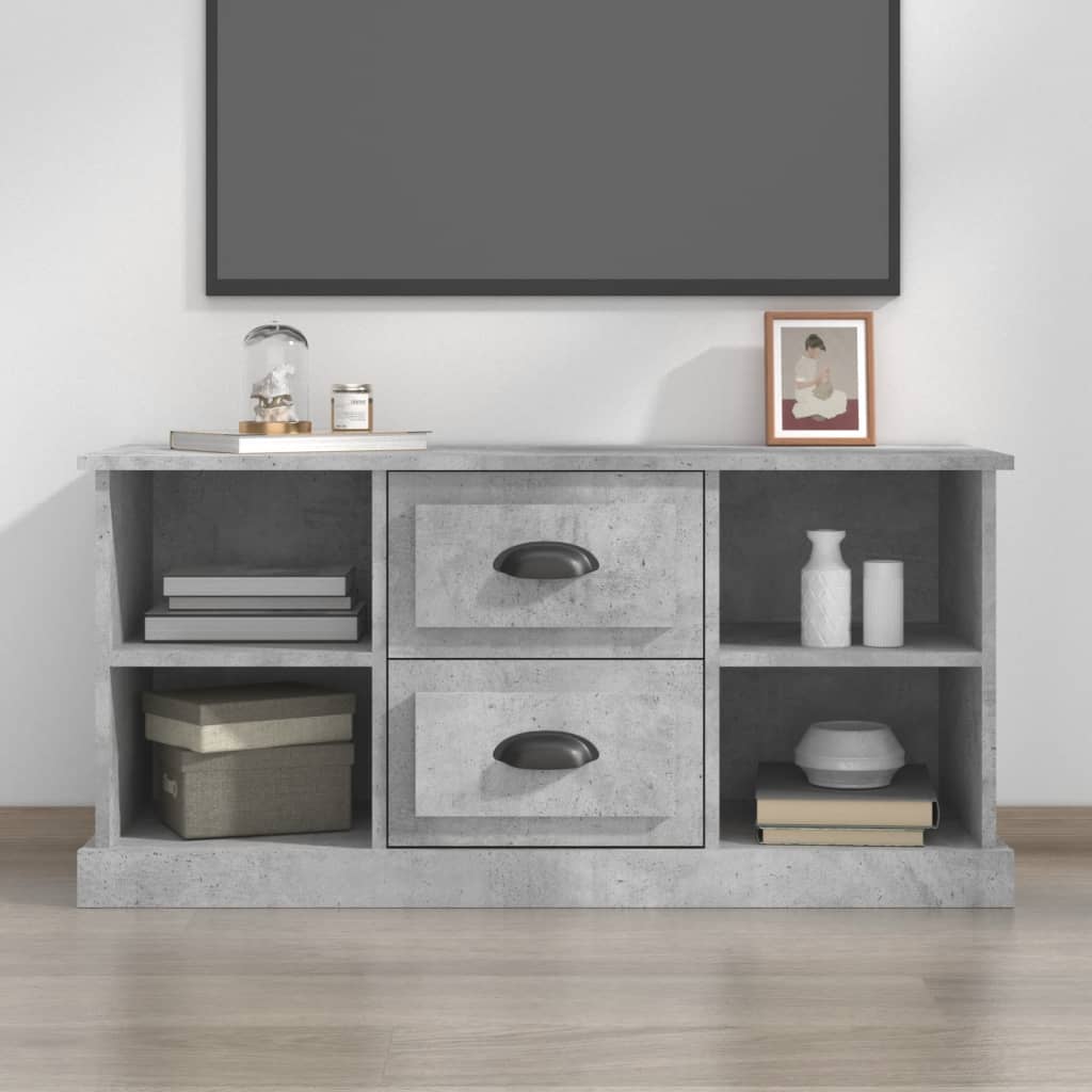 Betonszürke szerelt fa tv-szekrény 99,5 x 35,5 x 48 cm
