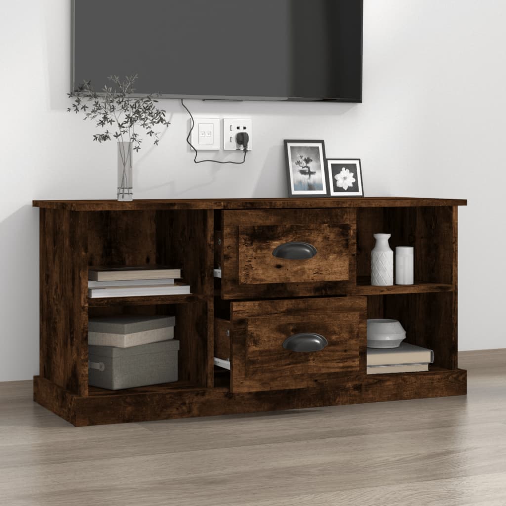 Füstös tölgyszínű szerelt fa tv-szekrény 99,5x35,5x48 cm Füstös tölgyszínű szerelt fa tv-szekrény 99,5x35,5x48 cm