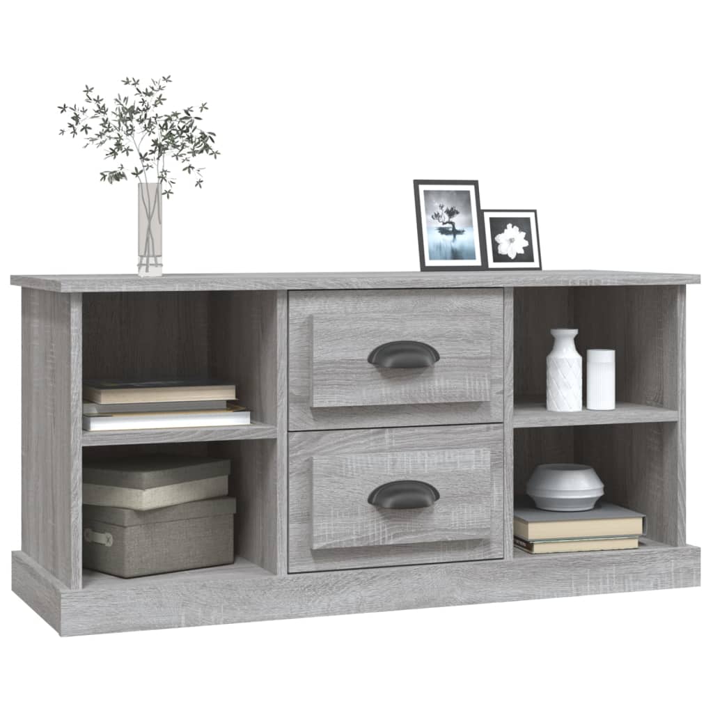 Szürke sonoma színű szerelt fa tv-szekrény 99,5x35,5x48 cm Szürke sonoma színű szerelt fa tv-szekrény 99,5x35,5x48 cm