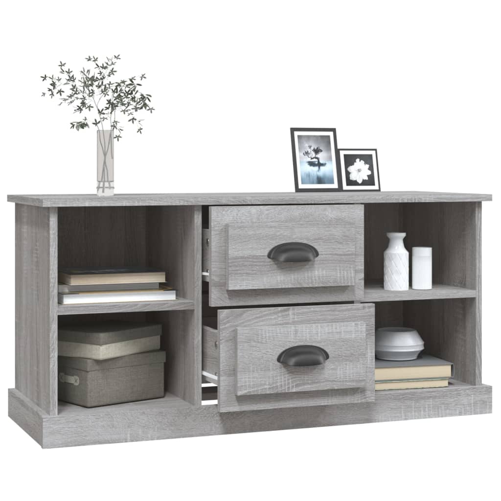 Szürke sonoma színű szerelt fa tv-szekrény 99,5x35,5x48 cm Szürke sonoma színű szerelt fa tv-szekrény 99,5x35,5x48 cm