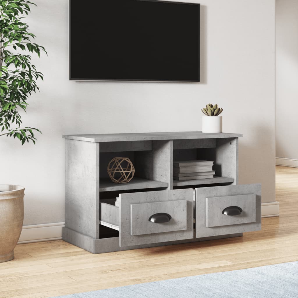 Betonszürke szerelt fa tv-szekrény 80 x 35 x 50 cm