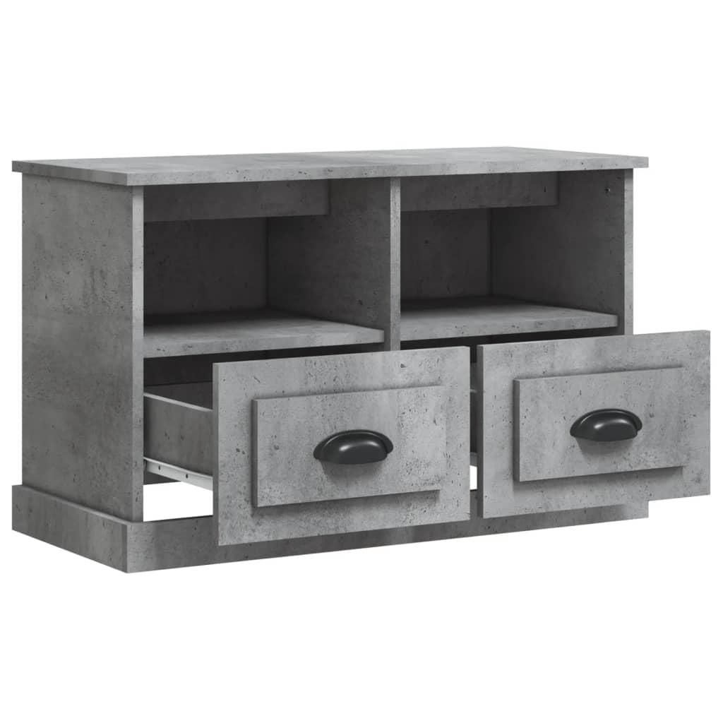 Betonszürke szerelt fa tv-szekrény 80 x 35 x 50 cm