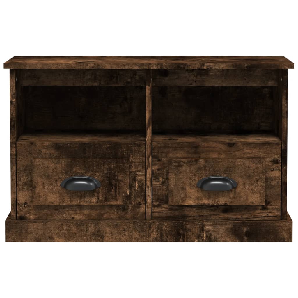 Füstös tölgyszínű szerelt fa tv-szekrény 80 x 35 x 50 cm