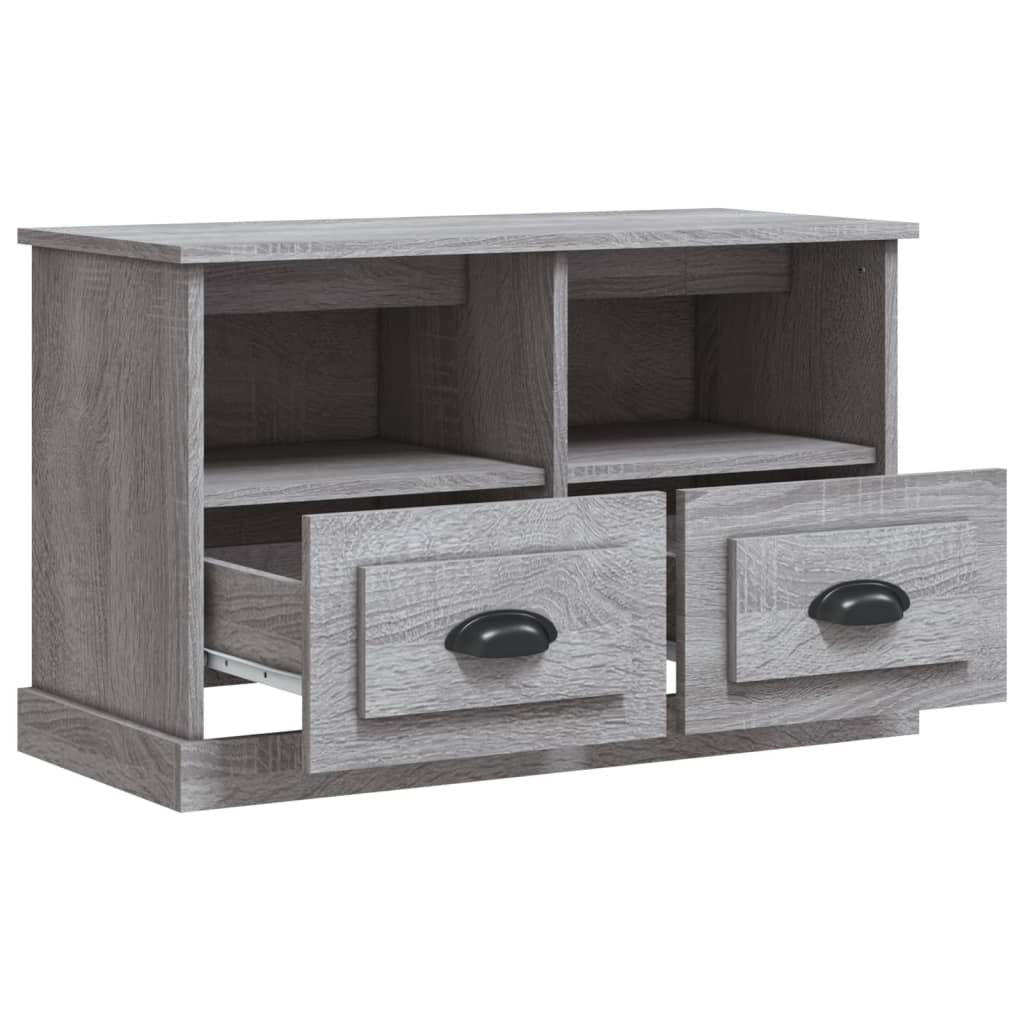 Szürke sonoma színű szerelt fa tv-szekrény 80 x 35 x 50 cm
