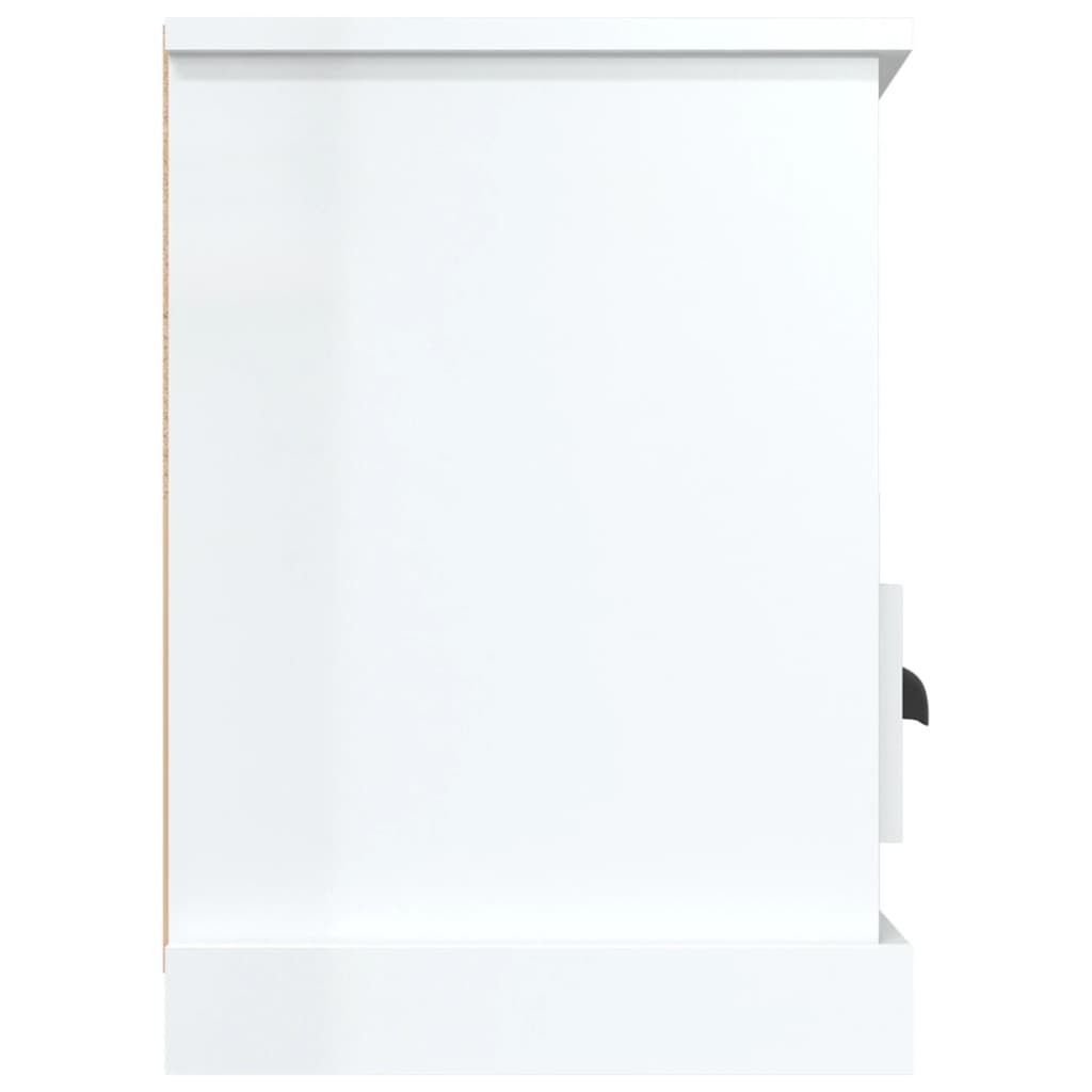 Fehér magasfényű szerelt fa tv-szekrény 100x35x50 cm