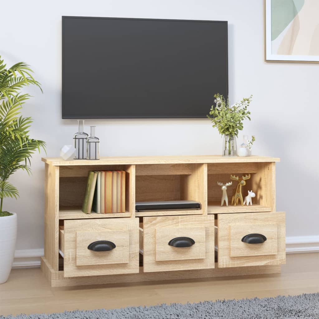 Sonoma-tölgyszínű szerelt fa tv-szekrény 100x35x50 cm Sonoma-tölgyszínű szerelt fa tv-szekrény 100x35x50 cm