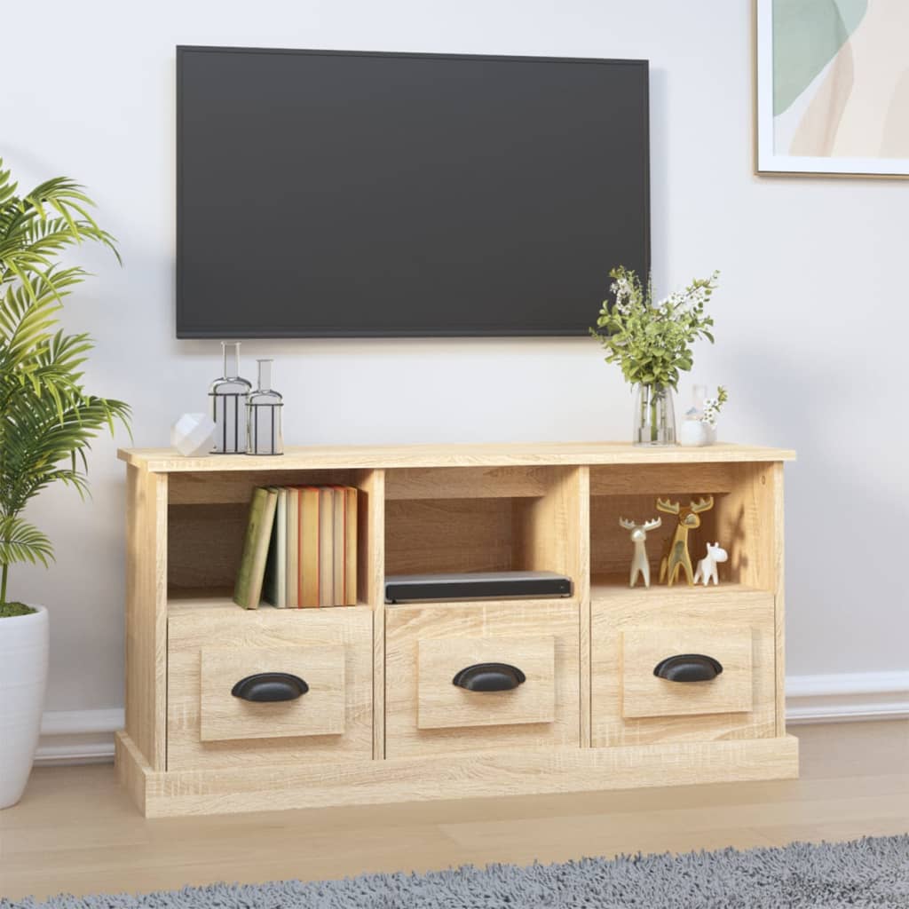 Sonoma-tölgyszínű szerelt fa tv-szekrény 100x35x50 cm Sonoma-tölgyszínű szerelt fa tv-szekrény 100x35x50 cm