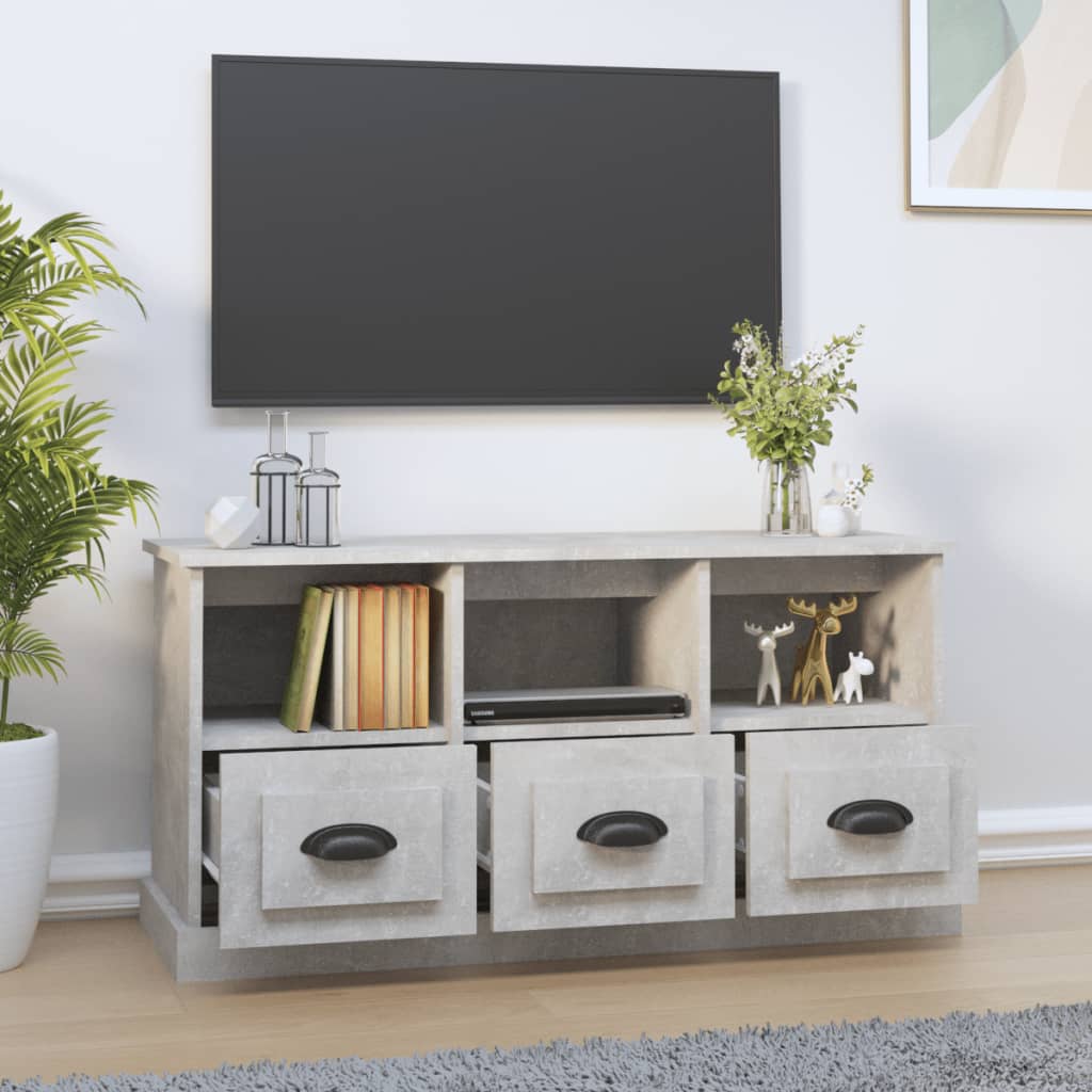 Betonszürke szerelt fa tv-szekrény 100x35x50 cm Betonszürke szerelt fa tv-szekrény 100x35x50 cm