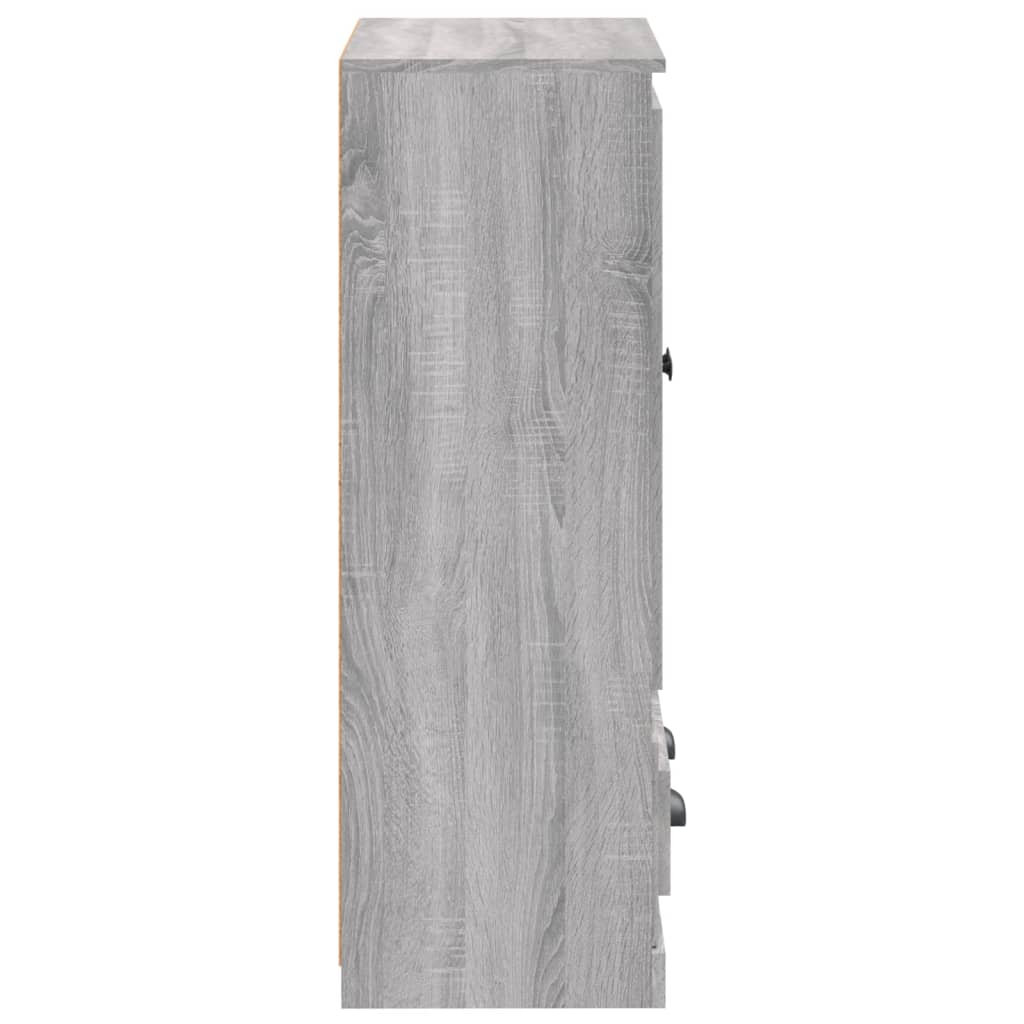 Szürke sonoma szerelt fa magasszekrény 60x35,5x103,5 cm