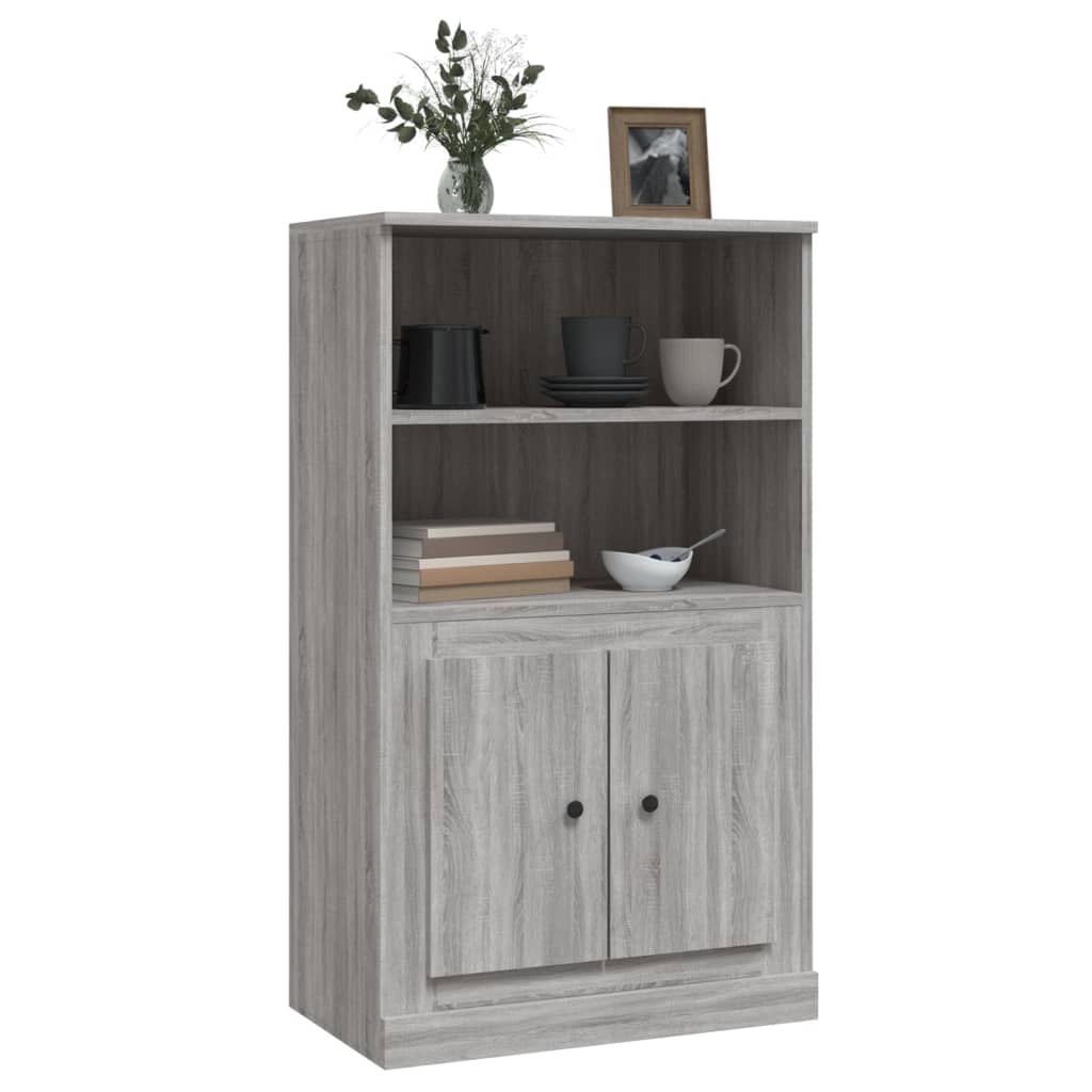 Szürke sonoma szerelt fa magasszekrény 60x35,5x103,5 cm
