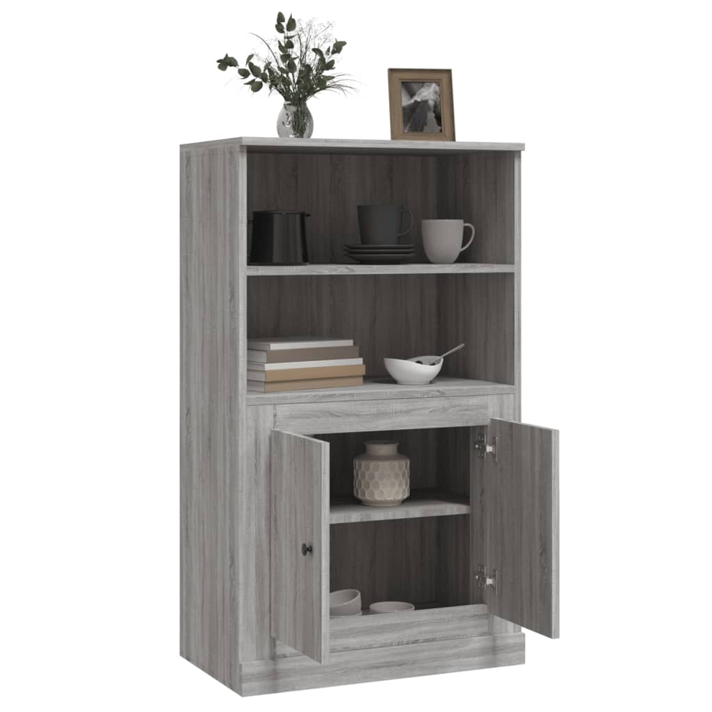 Szürke sonoma szerelt fa magasszekrény 60x35,5x103,5 cm