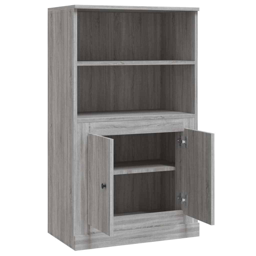 Szürke sonoma szerelt fa magasszekrény 60x35,5x103,5 cm