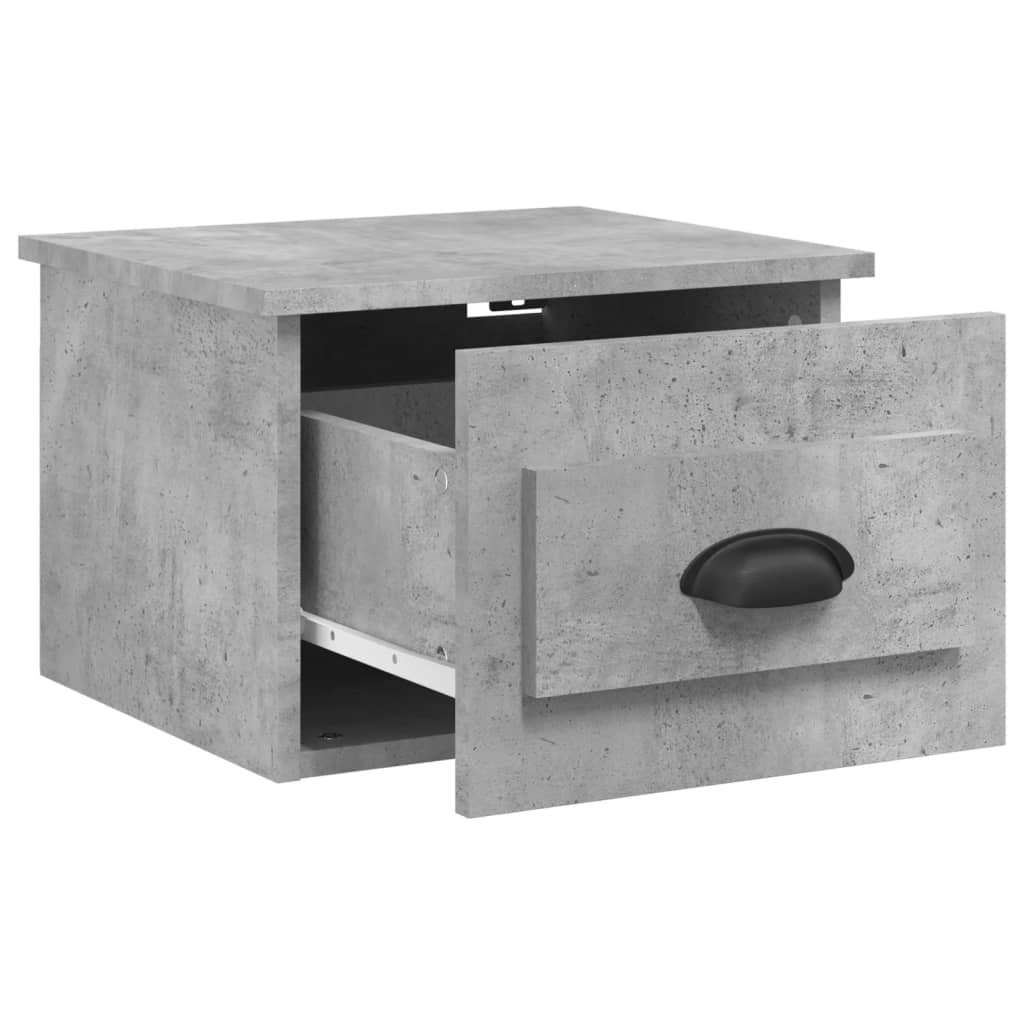 2 db betonszürke falra szerelhető éjjeliszekrény 41,5x36x28 cm