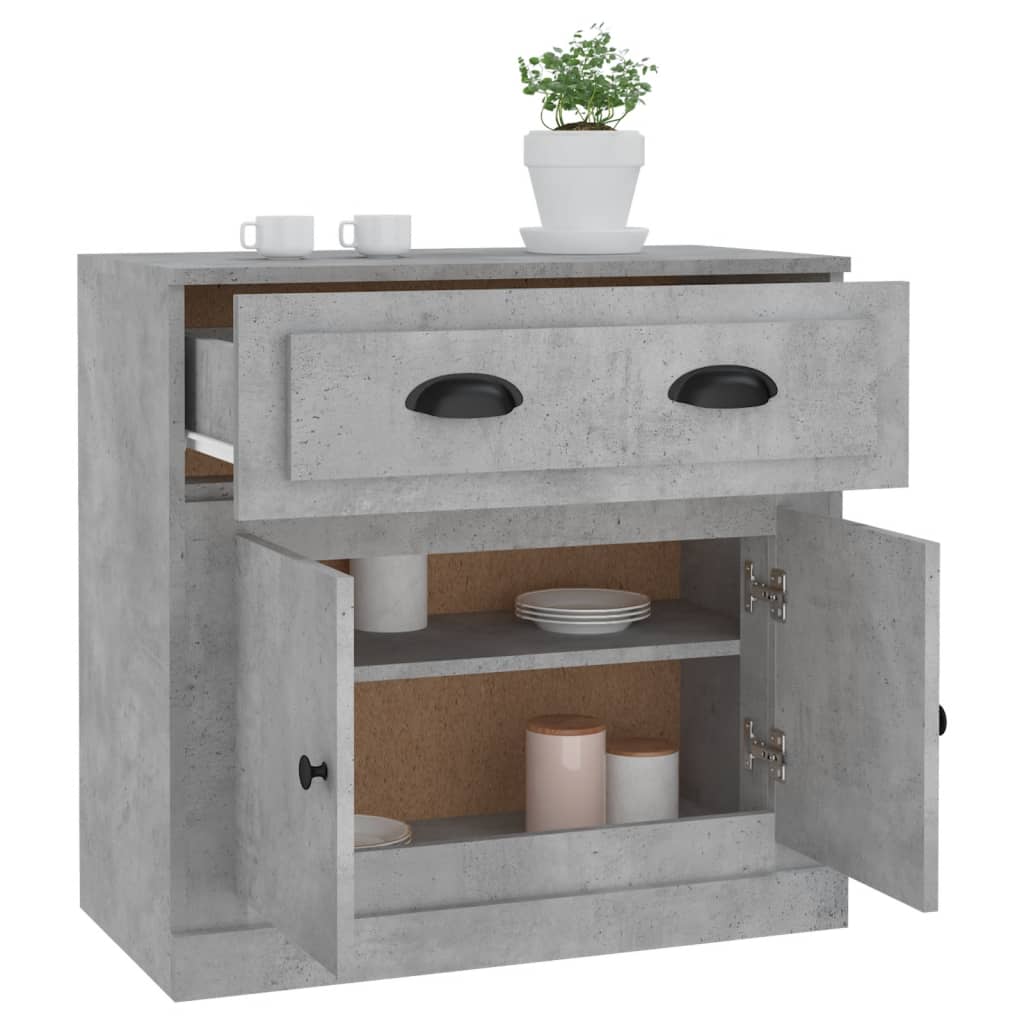 Betonszürke szerelt fa tálalószekrény 70x35,5x67,5 cm