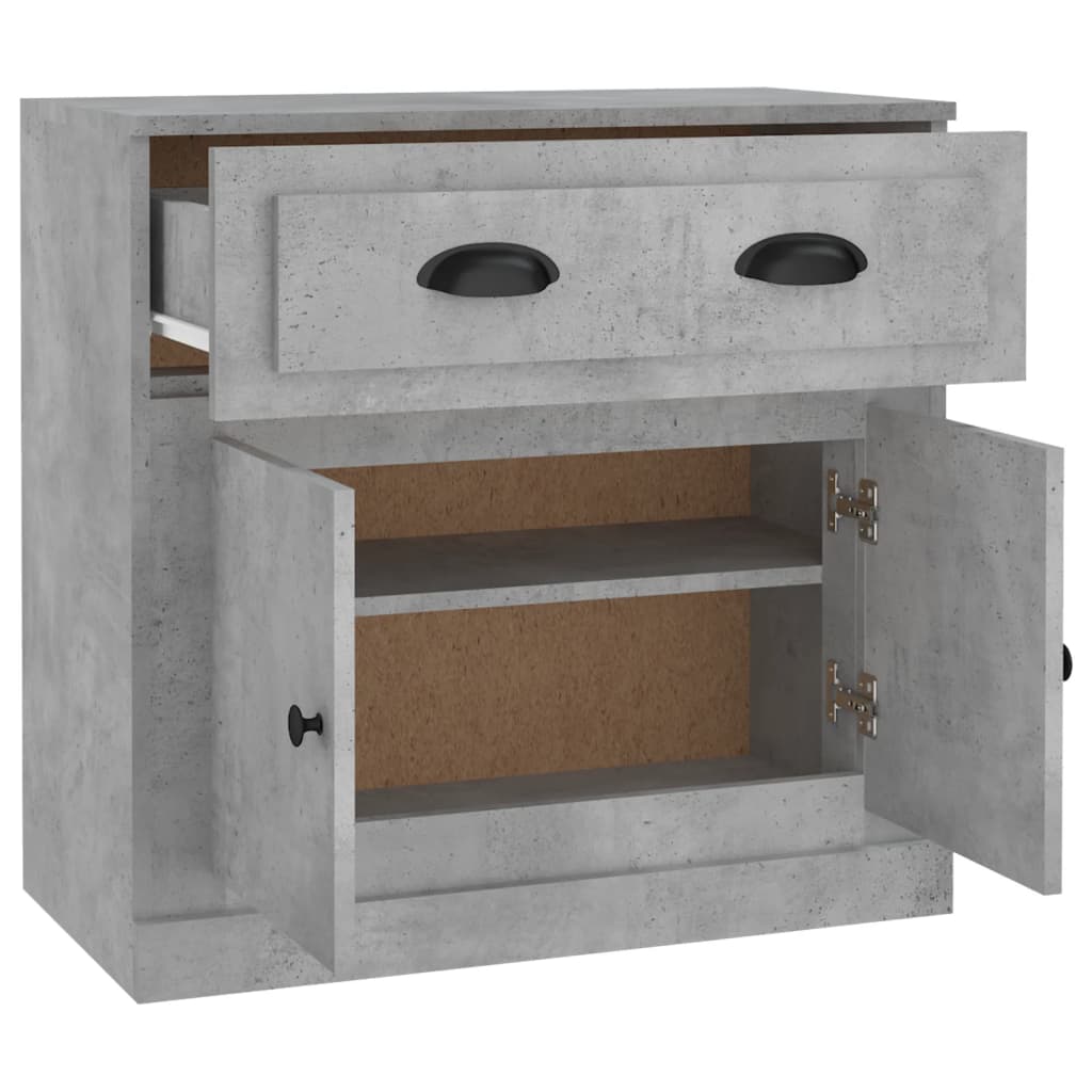 Betonszürke szerelt fa tálalószekrény 70x35,5x67,5 cm