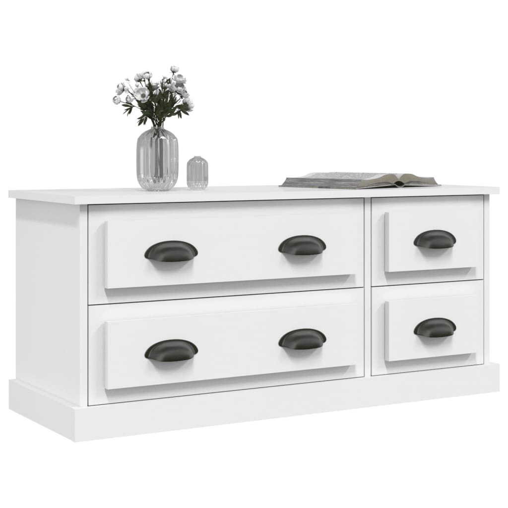 Fehér szerelt fa tv-szekrény 100x35,5x45 cm Fehér szerelt fa tv-szekrény 100x35,5x45 cm
