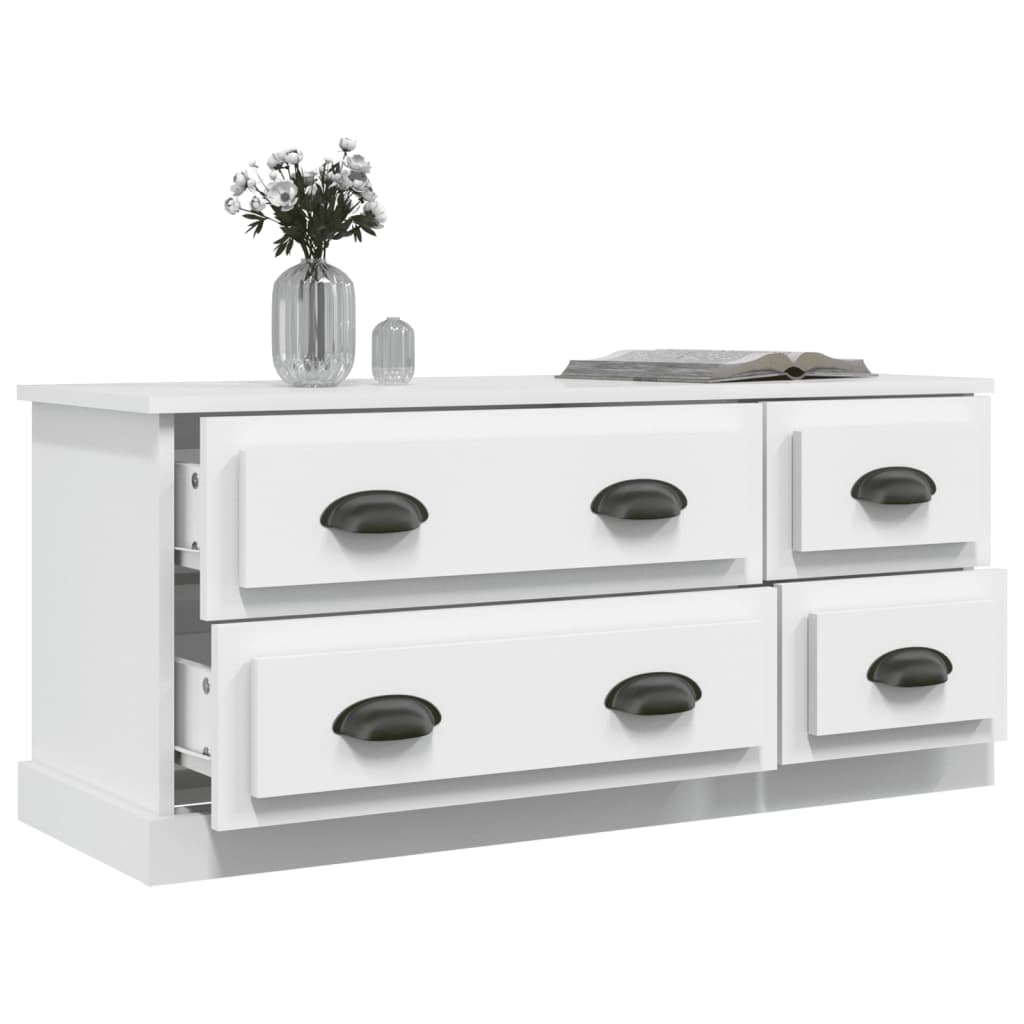 Fehér szerelt fa tv-szekrény 100x35,5x45 cm Fehér szerelt fa tv-szekrény 100x35,5x45 cm