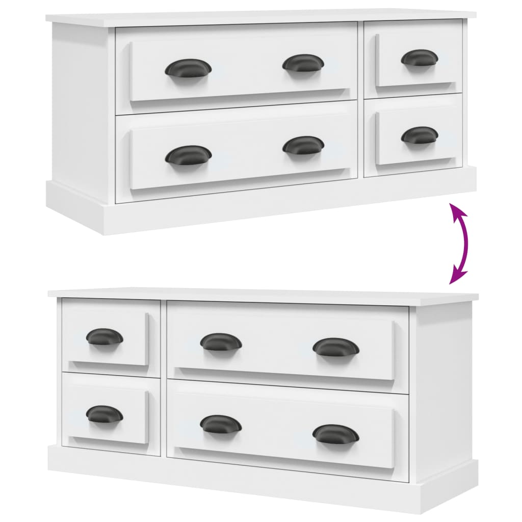 Fehér szerelt fa tv-szekrény 100x35,5x45 cm Fehér szerelt fa tv-szekrény 100x35,5x45 cm