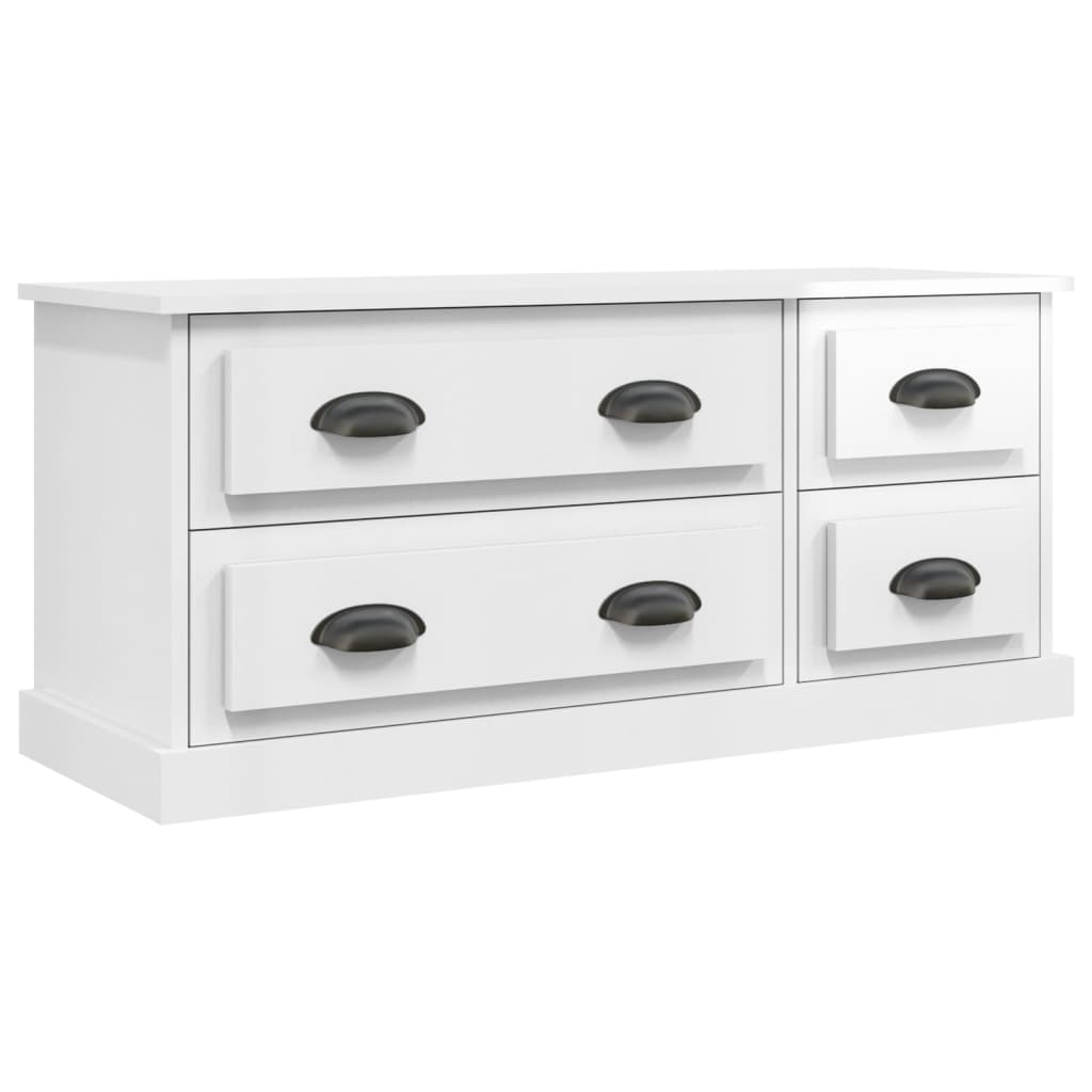Magasfényű fehér szerelt fa tv-szekrény 100 x 35,5 x 45 cm Magasfényű fehér szerelt fa tv-szekrény 100 x 35,5 x 45 cm