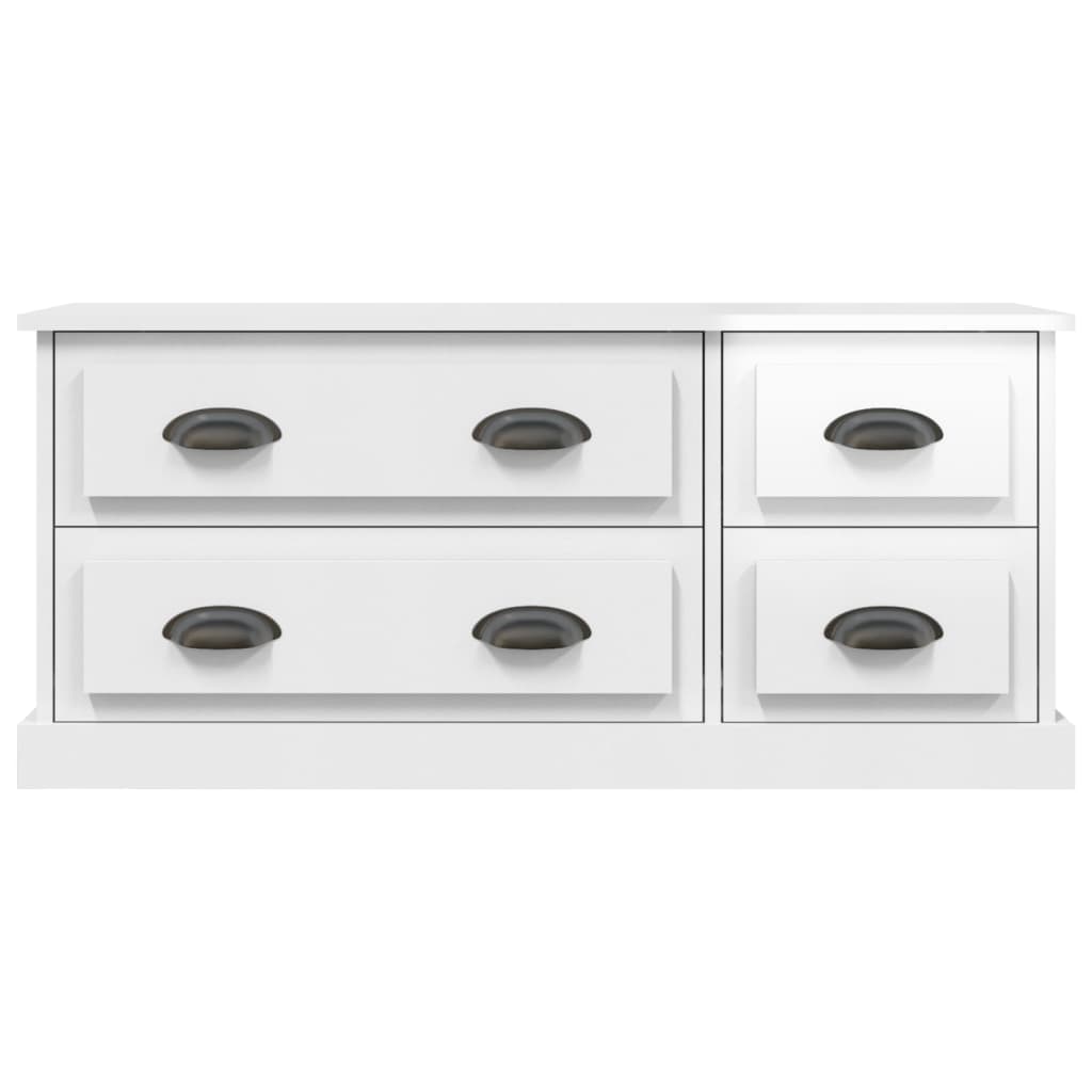 Magasfényű fehér szerelt fa tv-szekrény 100 x 35,5 x 45 cm Magasfényű fehér szerelt fa tv-szekrény 100 x 35,5 x 45 cm