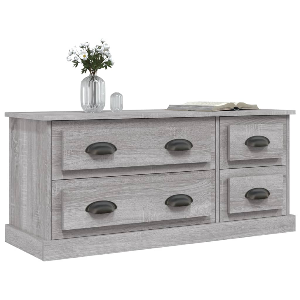 Szürke sonoma színű szerelt fa tv-szekrény 100x35,5x45 cm