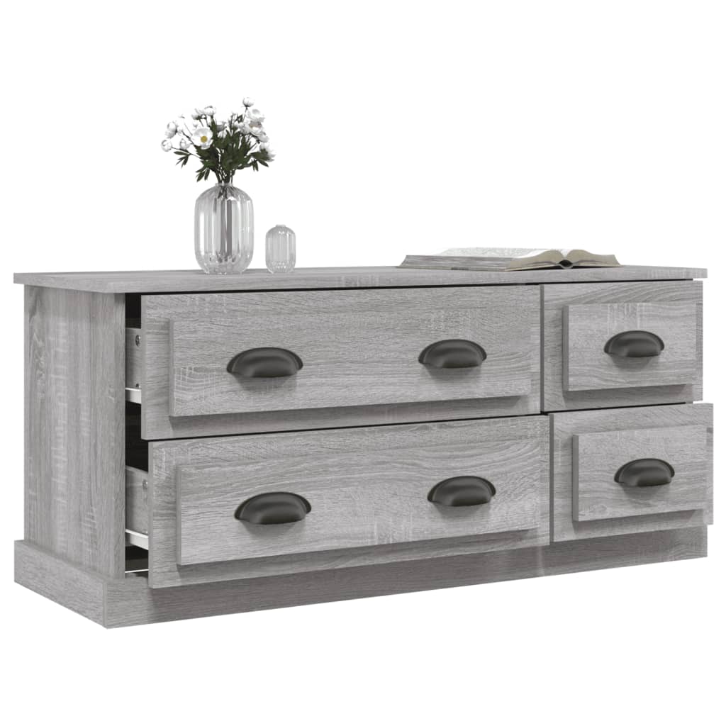Szürke sonoma színű szerelt fa tv-szekrény 100x35,5x45 cm